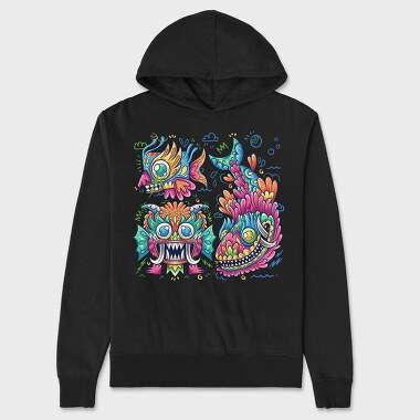 Unisex Men's Hoodie, Colorful Creature 35