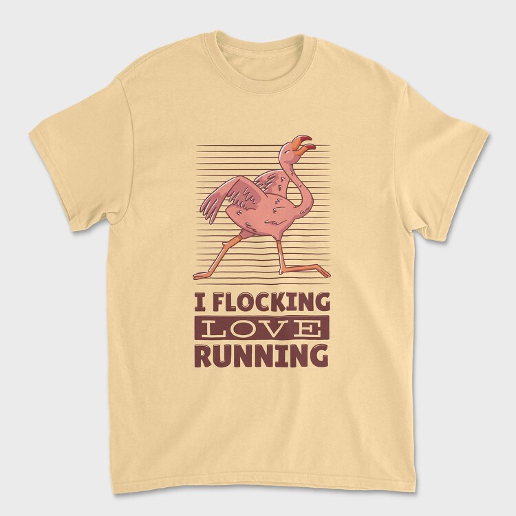 Flamingo Running, Унисекс Мъжка Тениска