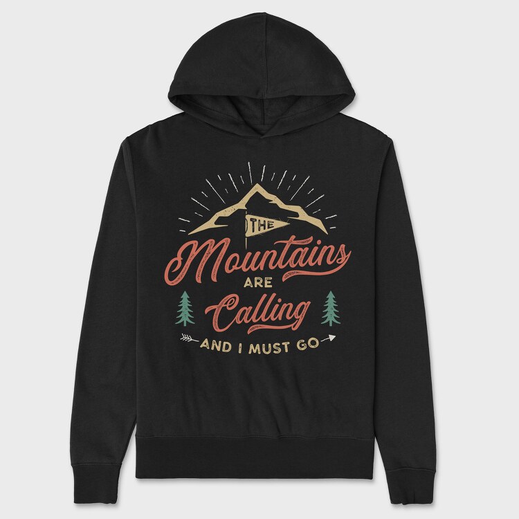 The Mountains Are Calling 7, Unisex Men's Hoodie
