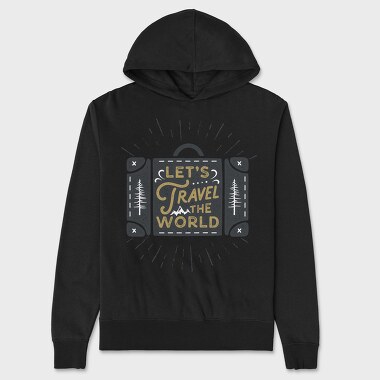 Lets Travel the World, Unisex Men's Hoodie