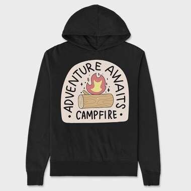Adventure Awaits Campfire, Unisex Men's Hoodie