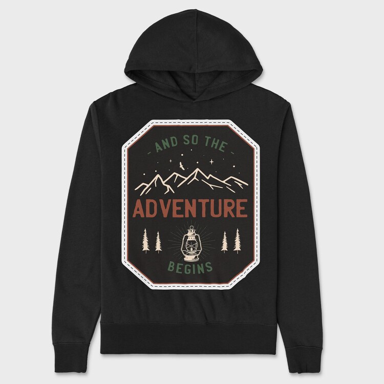 Adventure Begins, Unisex Men's Hoodie