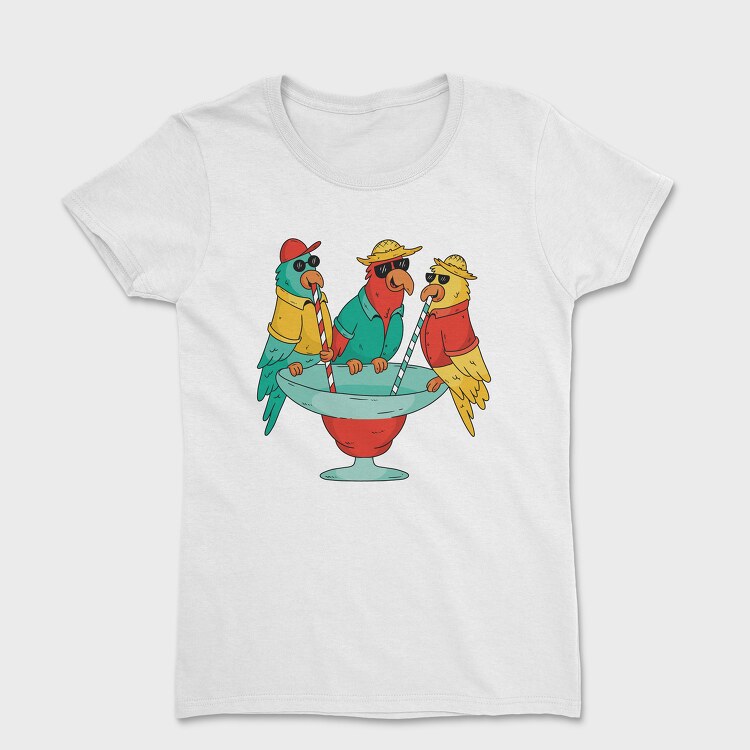 Parrots Drinking, Дамска Тениска