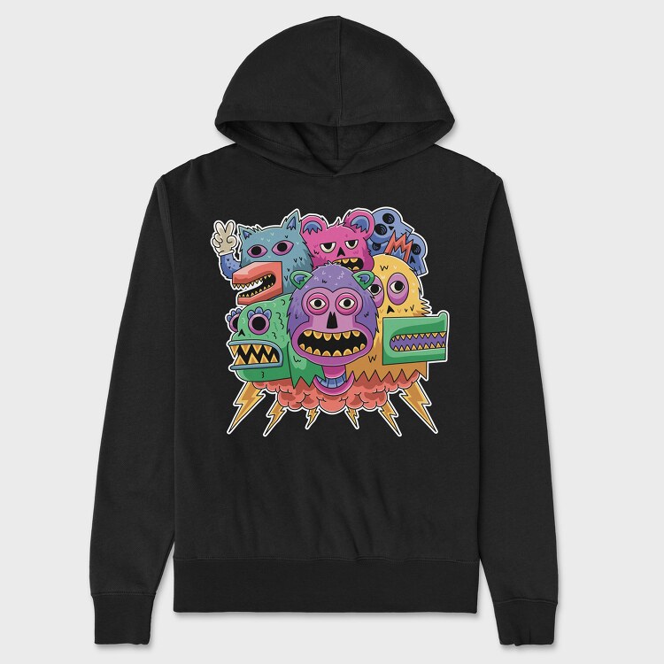 Colorful Monsters, Unisex Men's Hoodie