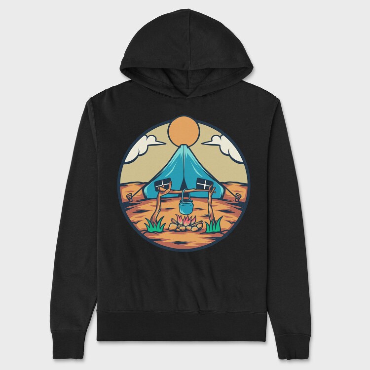 Camping Illustration, Унисекс Мъжко Суичър
