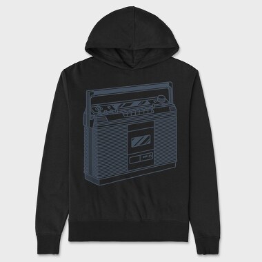 Vintage Audio Illustration 1, Unisex Men's Hoodie