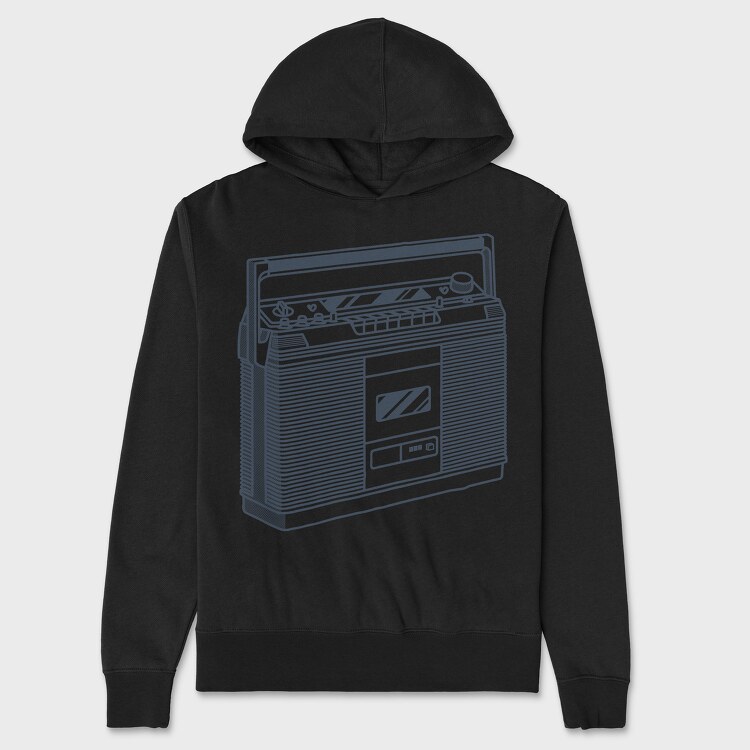 Vintage Audio Illustration 1, Unisex Men's Hoodie