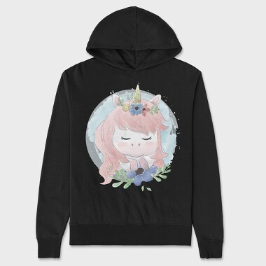 Cute Unicorn Flowers, Unisex Men's Hoodie