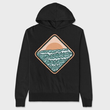 Vintage Wave, Unisex Men's Hoodie
