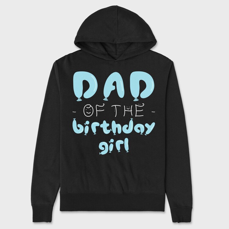 Dad of the Birthday Girl Blue, Унисекс Мъжко Суичър