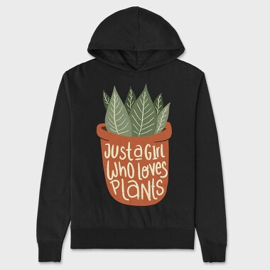 Girl Who Loves Plants, Unisex Men's Hoodie