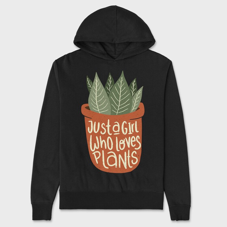 Girl Who Loves Plants, Unisex Men's Hoodie