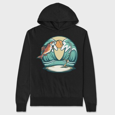 Bass Fishing Illustration 1, Unisex Men's Hoodie