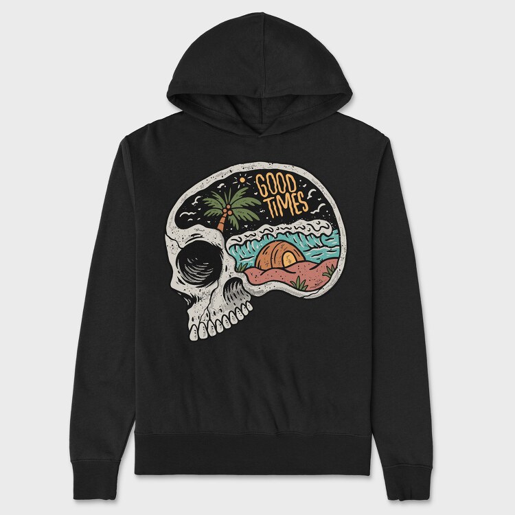 Skull Beach 2, Unisex Men's Hoodie