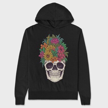 Skull Flowers, Unisex Men's Hoodie
