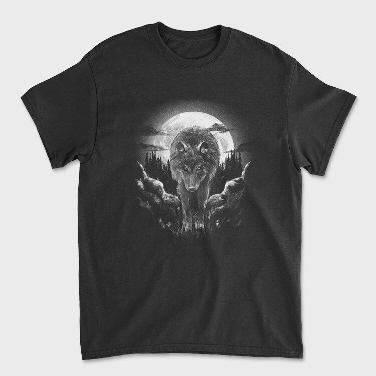 Wolf Woods Moon, Унисекс Мъжка Тениска