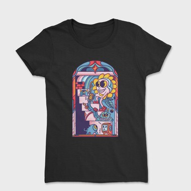 Abstract Cartoon Flower, Women's T-Shirt