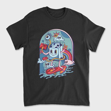 Abstract Cartoon Skate, Unisex Men's T-Shirt