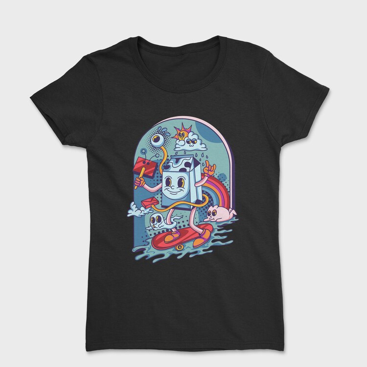 Abstract Cartoon Skate, Дамска Тениска