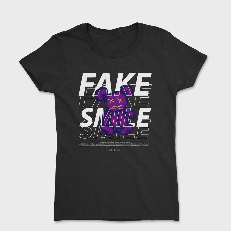 Fake Smile Teddy Bear, Women's T-Shirt