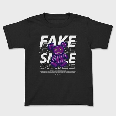 Fake Smile Teddy Bear, Kids' T-Shirt