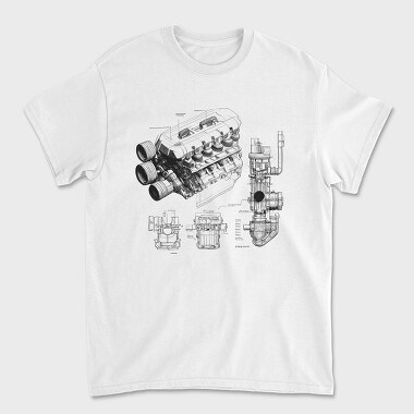 Engine Blueprint, Unisex Men's T-Shirt