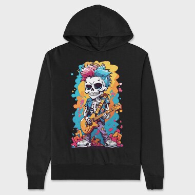 Colorful Guitarist Skeleton, Унисекс Мъжко Суичър