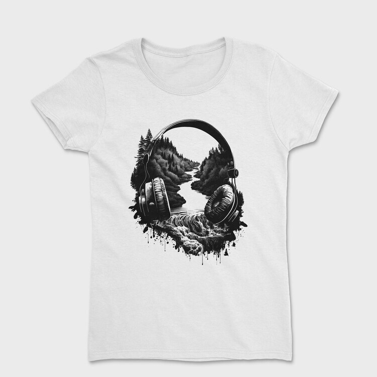 headphone landscape, Women's T-Shirt