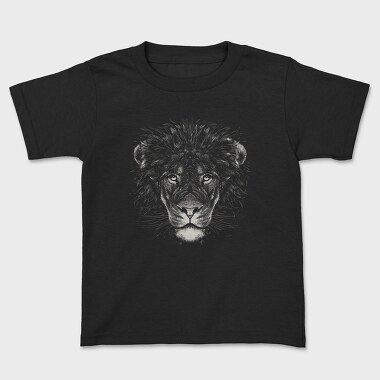 Monochrome Lion, Kids' T-Shirt