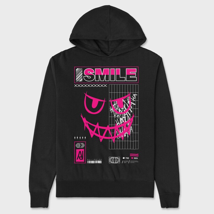 Pink Smile, Unisex Men's Hoodie