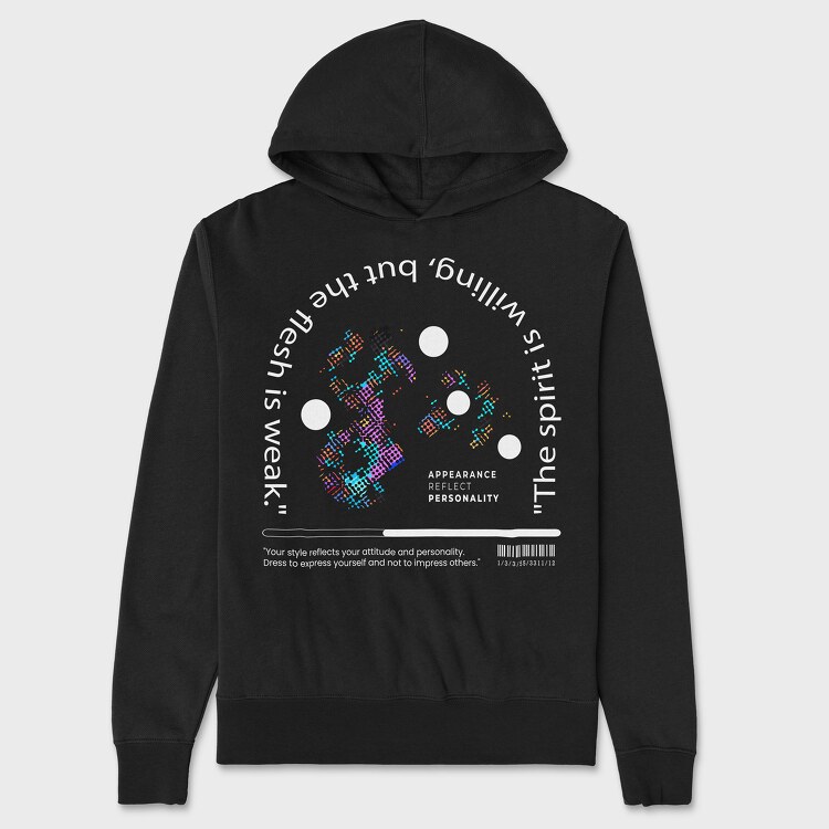 The Spirit Is Willing, Unisex Men's Hoodie