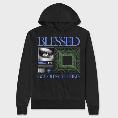God Bless the King, Unisex Men's Hoodie