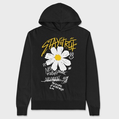 Stay True Flower, Unisex Men's Hoodie