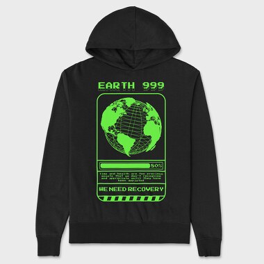 Earth We Need Recovery, Unisex Men's Hoodie