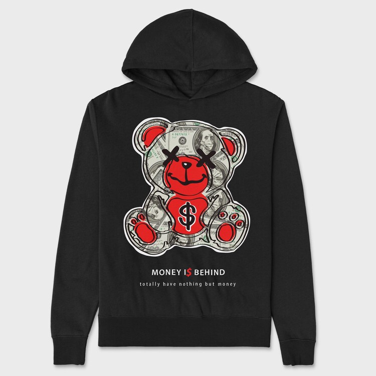 Money Is Behind, Unisex Men's Hoodie