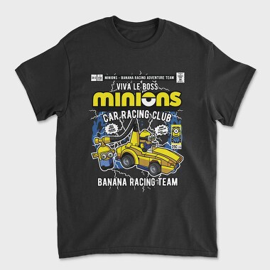 Minions Banana Racing Car, Unisex Men's T-Shirt