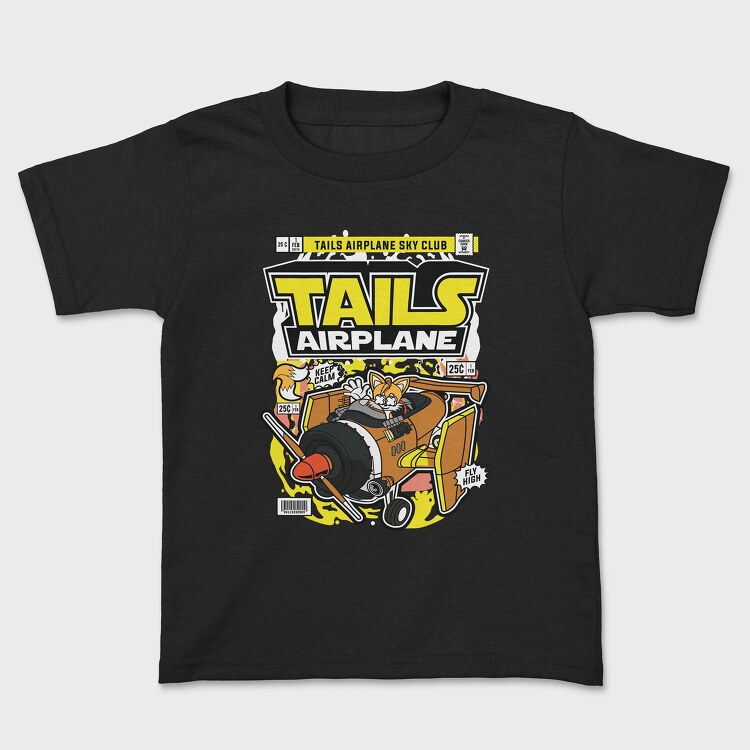 Sonic Tails Airplane, Kids' T-Shirt