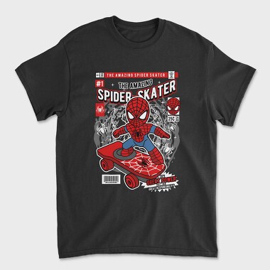 Spiderman Skateboard, Unisex Men's T-Shirt