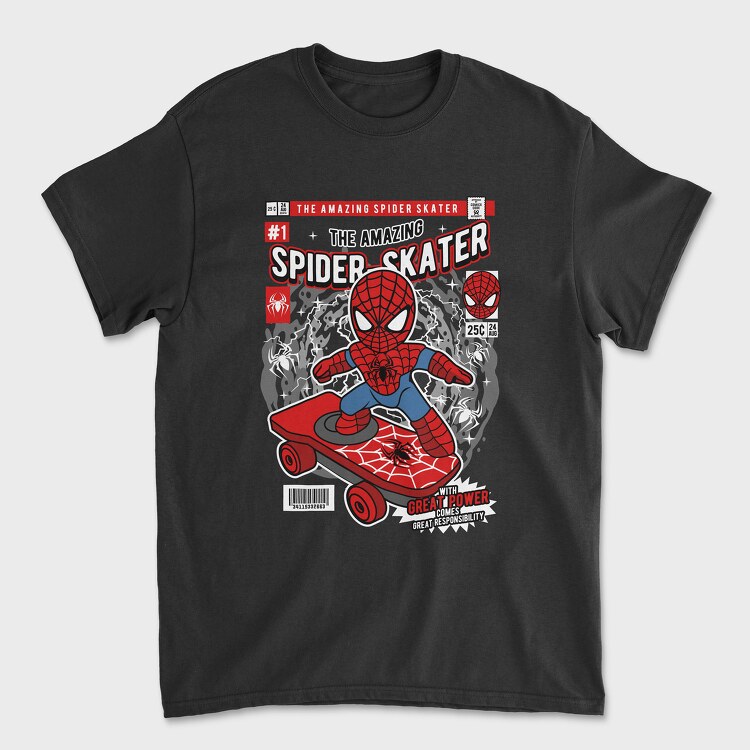 Spiderman Skateboard, Unisex Men's T-Shirt