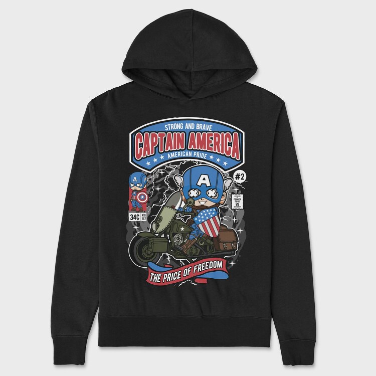 Captain America Motorcycle, Унисекс Мъжко Суичър