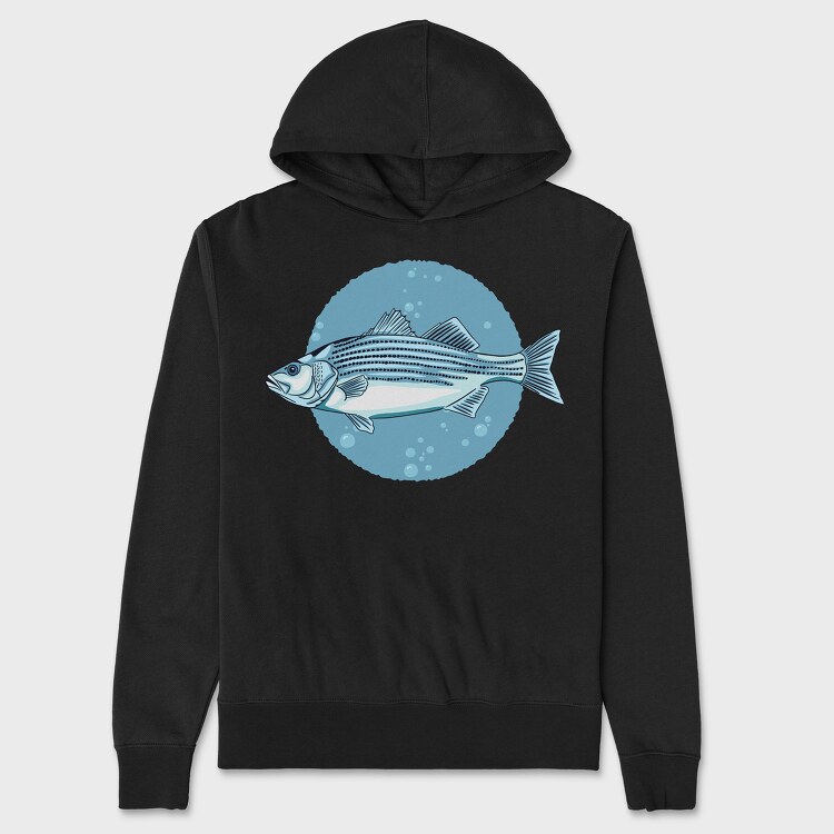 Stripped Bass Fish, Unisex Men's Hoodie