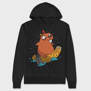 Surfing Beaver, Unisex Men's Hoodie