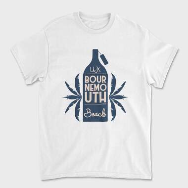 Bournemouth Beach, Unisex Men's T-Shirt
