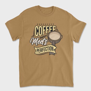 Coffee Meets Perfection, Unisex Men's T-Shirt
