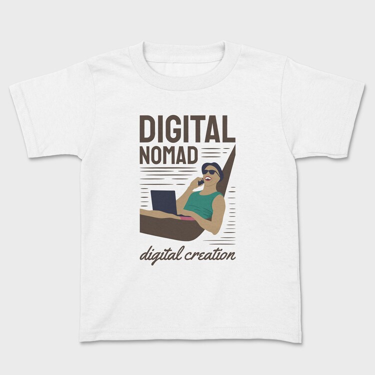 Digital Nomad Digital Creation, Kids' T-Shirt