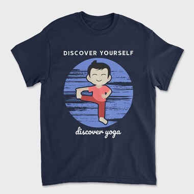 Унисекс Мъжка Тениска, Discover Yourself Discover Yoga