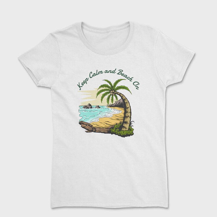 Keep Calm and Beach On, Дамска Тениска