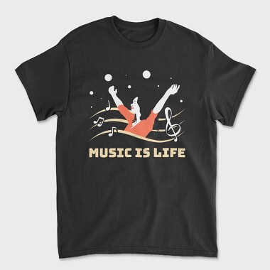 Music Is Life, Unisex Men's T-Shirt