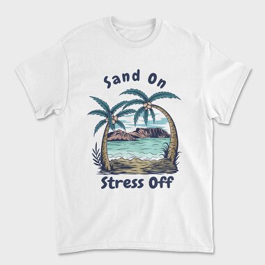 Sand on Stress Off, Unisex Men's T-Shirt