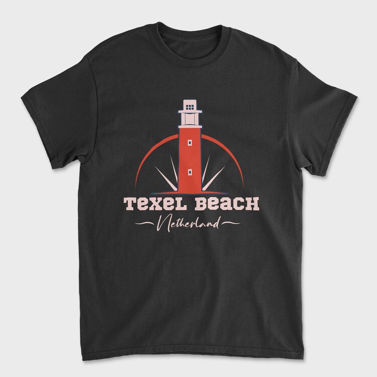 Texel Beach, Унисекс Мъжка Тениска